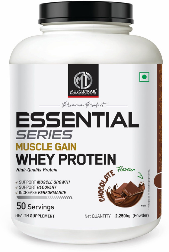 Muscle Trail Essential Series |Support Muscle Growth & Recovery| Muscle Gain 21g Whey Protein(2.25 kg, Cookies & Cream)