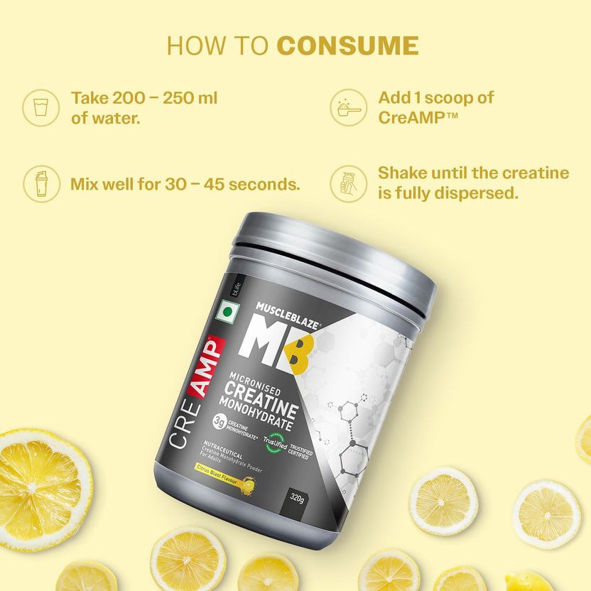 Micronised Creatine Monohydrate CreAMP Powder, Trustified Certified Creatine 4