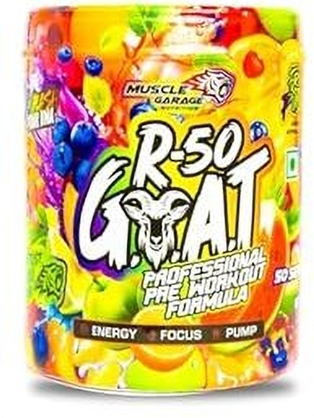 Muscle Garage R-50 Goat Professional Pre Workout Formula Pre Workout(350 g, Fruit Punch)