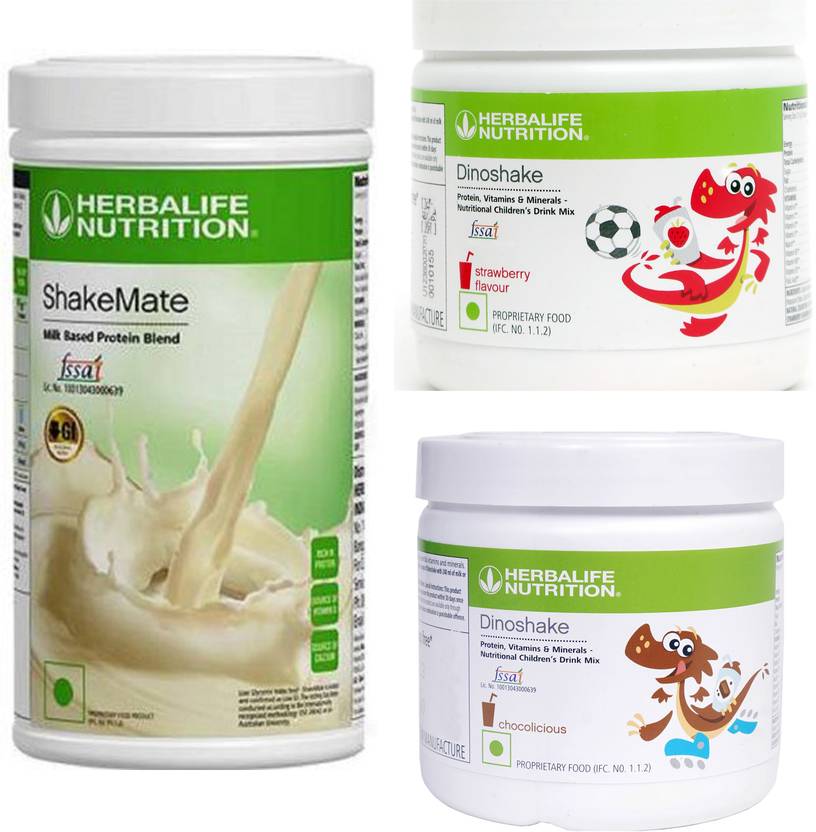 Herbalife Nutrition shakemate 500gm+ dinoshake chocolate+ dinoshake