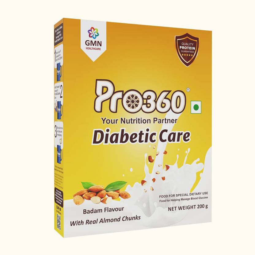 PRO360 Diabetic Care Protein Powder Supplement for Diabetes Patients Real Badam Flavour Price in