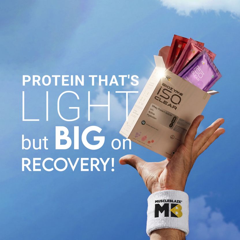 Biozyme Clear Whey Isolate Protein Powder | 15g Protein per Sachet | Travel Pack Whey Protein 3