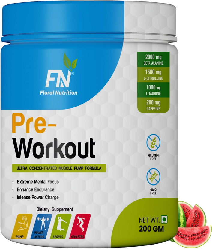 Floral Nutrition Amino Acid Energy Drink for Power, Stamina and Athletics Performance Pre Workout(200 g, Watermelon)