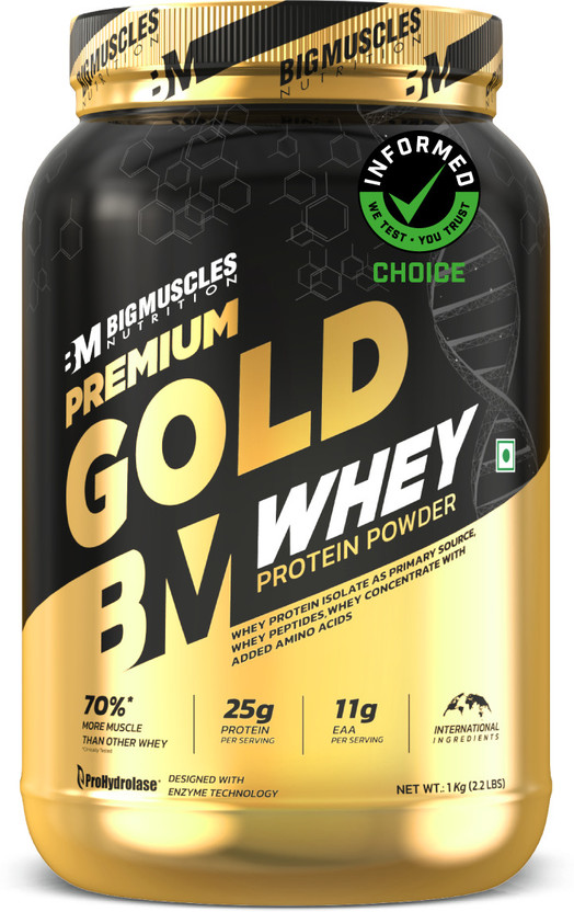 BIGMUSCLES NUTRITION Premium Gold Whey Protein(1 kg, Caffe Latte)