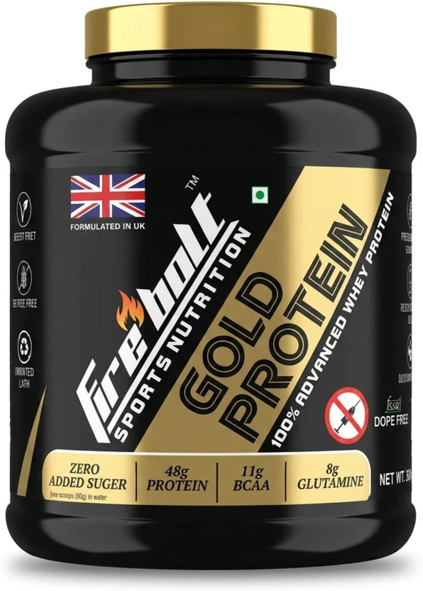 Firebolt Sports Nutrition Gold Whey Protein(2 kg, Chocolate)