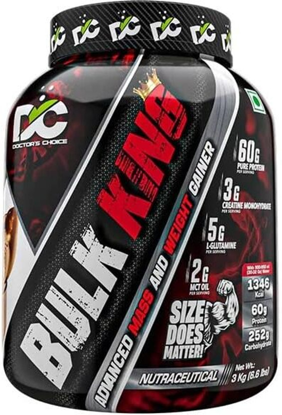 DOCTOR'S CHOICE DC Bulk King Advanced Mass and Weight Gainer Weight Gainers/Mass Gainers(3 kg, Choco Brownie Fudge)