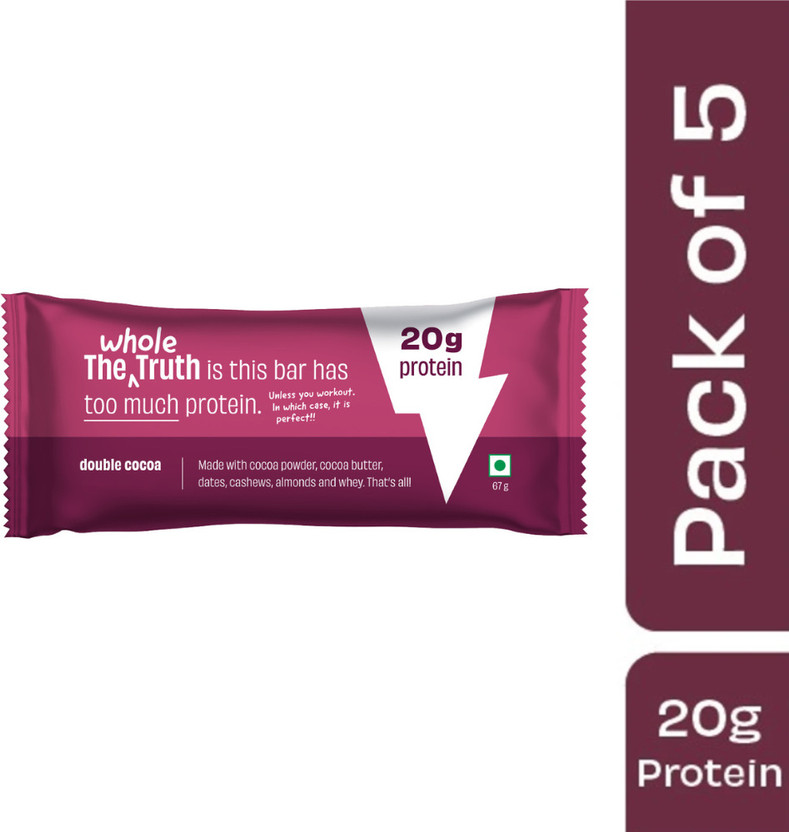 The The Whole Truth High Double Cocoa Nutrition Bars(335 g, Double Cocoa) - Flipkart Deal