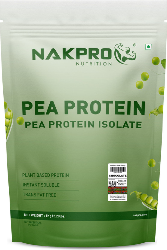 Nakpro Pea Protein Isolate | 26.3g Protein, 4.94g BCAA | Added Minerals, Vegan Friendly Plant-Based Protein(1 kg, Chocolate)