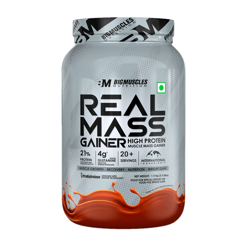 BIGMUSCLES NUTRITION Real Weight Gainers/Mass Gainers(1.5 kg, Chocolate)