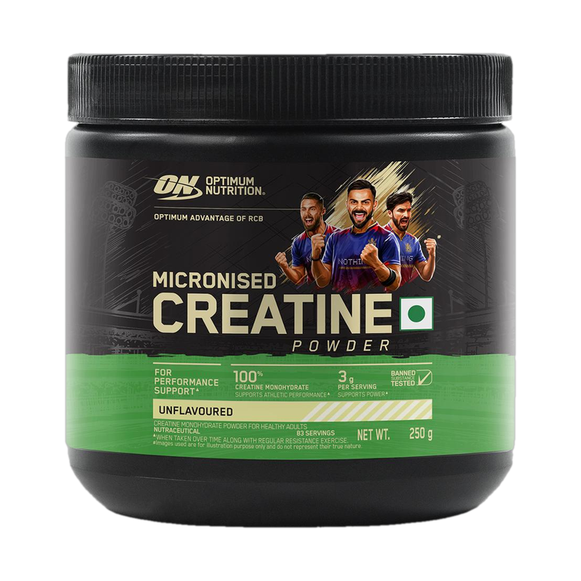 Optimum Nutrition (ON) RCB Limited Edition Micronised Monohydrate Creatine(250 g, Unflavored)
