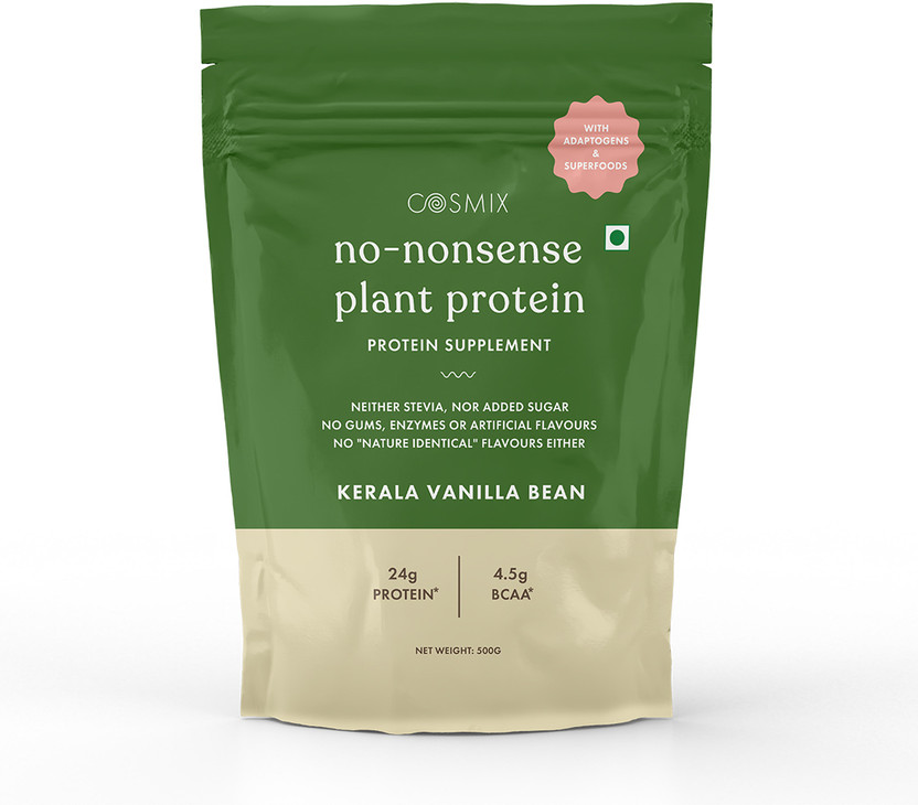 COSMIX COSMIX No-Nonsense | Organic Rice & Pea Isolate| 24g Protein/Serving| Vegan|Gluten Free Plant-Based Protein(500 g, REAL KERALA VANILLA BEAN) - Flipkart Deal