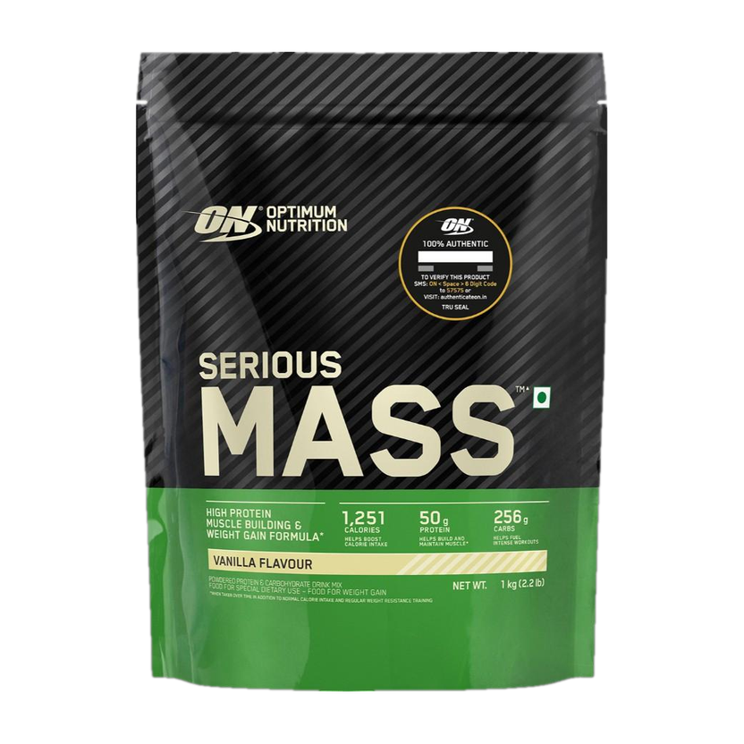 Optimum Nutrition (ON) Serious High Weight Gainers/Mass Gainers(1 kg, Vanilla)