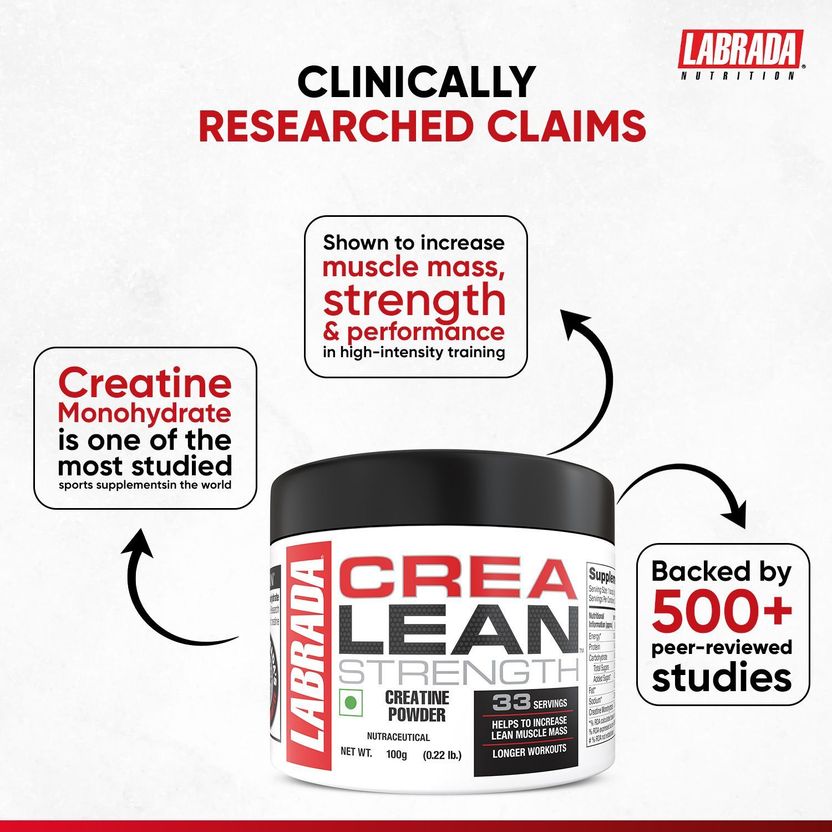 CreaLean� Unflavoured |Strength Creatine Powder | 0 Sugar | 33 Servings Creatine 3