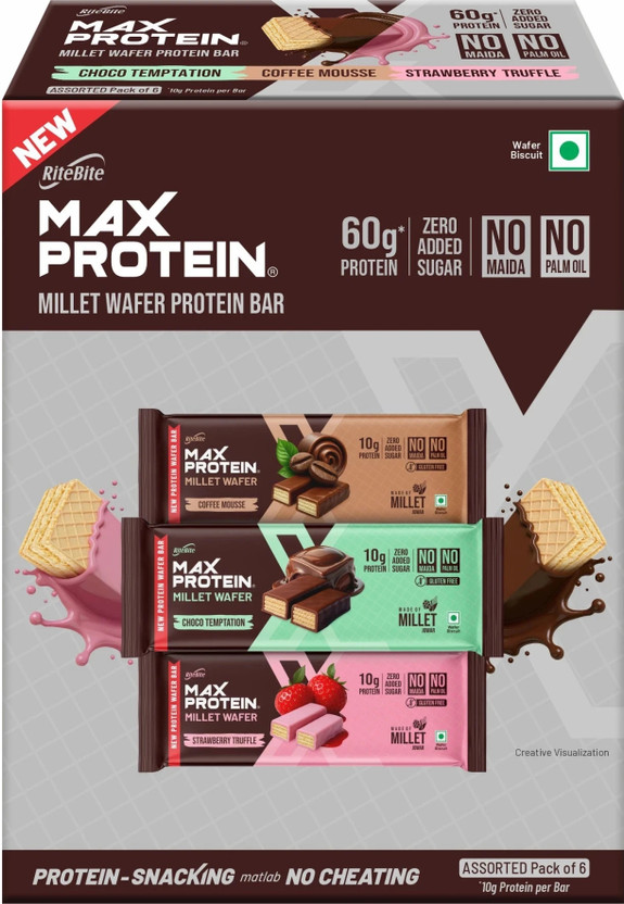 RiteBite Max Protein Millet Wafer Protein Bars(240 g, All Flavors)
