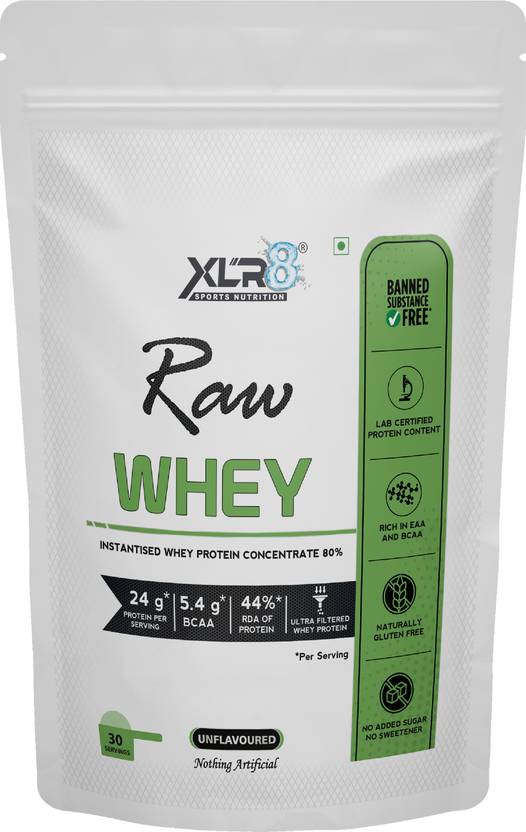 XLR8 Raw Whey Protein Powder Instantised Whey Protein Concentrate 80