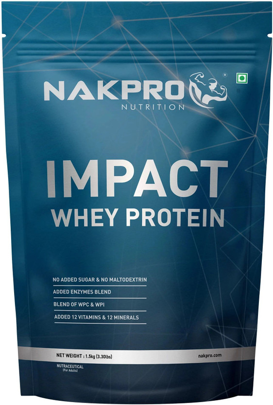 Nakpro Impact Whey Protein Isolate & Concentrate (24g Protein), Trustified Certified Whey Protein(1.5 kg, Chocolate)