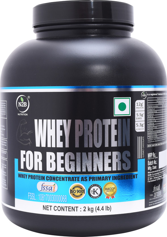 N2B Whey Protein Powder for Beginners for mass/muscles gaining Whey Protein(2 kg, Chocolate)