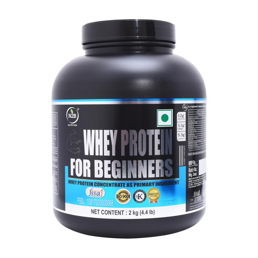 N2B Whey Protein Powder for Beginners for mass/muscles gaining Whey Protein(2 kg, Chocolate)
