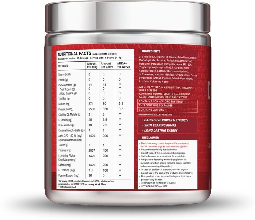 Pre-Workout (210g, 15 Servings) | Unleash Explosive Energy Pre Workout 2