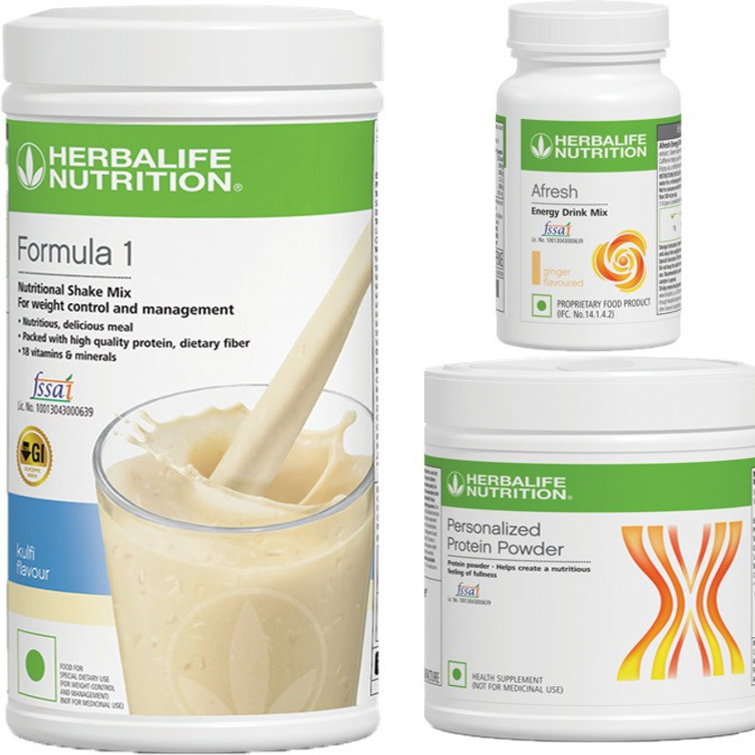 HERBALIFE Formula 1 Kulfi500g+Proteinpowder200g+AfreshGinger50g Combo(Kulfi 500g, Protein powder 200g, Afresh Ginger 50g)
