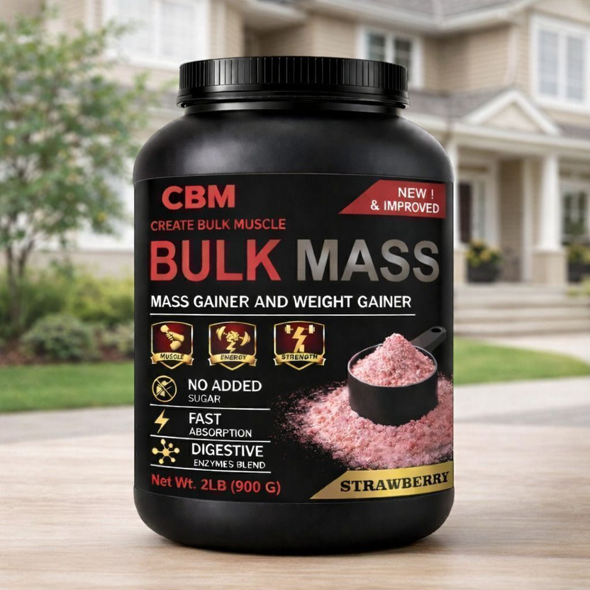 CBM Bulk Mass Hard Core Gainer Strawberry Weight Gainers/Mass Gainers(950 g, STRAWBERRY)