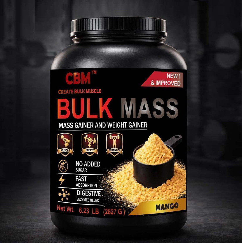 CBM Bulk Mass HardcoreGainer Mango Weight Gainers/Mass Gainers(2 pounds, MANGO)