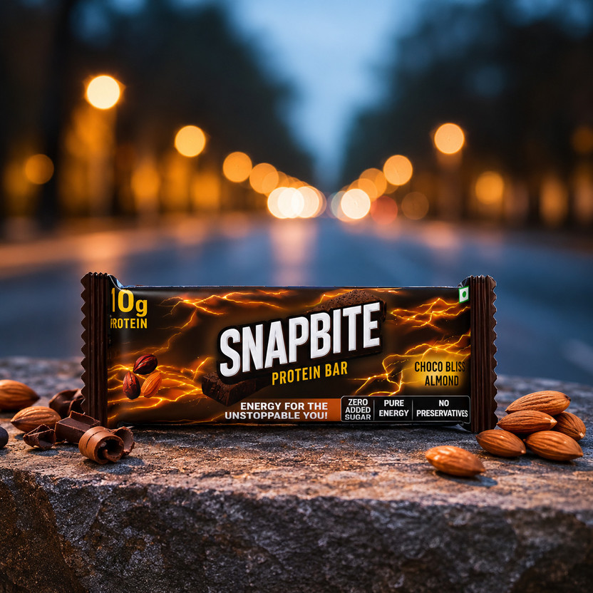 Snapbite Choco Almond Protein Bar | Pack of 5 | No Refined Sugar Protein Bars(250 g, Choco bliss almond)