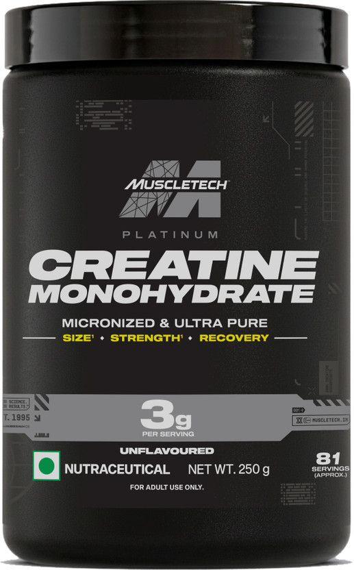 Muscletech Muscletech Platinum Monohydrate Creatine(250 g, Unflavoured) - Flipkart Deal