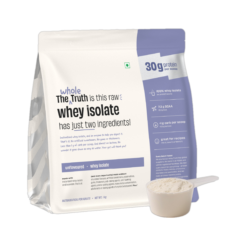 The The Whole Truth Whey Protein(1 kg, Unflavoured Isolate 30g) - Flipkart Deal