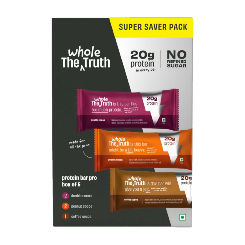 The Whole Truth High All in One Nutrition Bars(335 g, Coffee Cocoa, Double Cocoa, Peanut Cocoa)