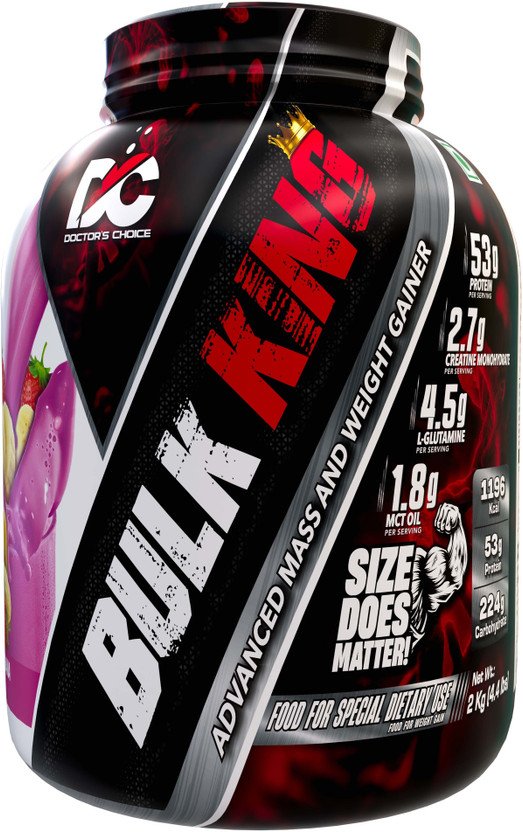 DOCTOR'S CHOICE Bulk King Advanced Weight Gainers/Mass Gainers(2000 g, Strawberry Banana)