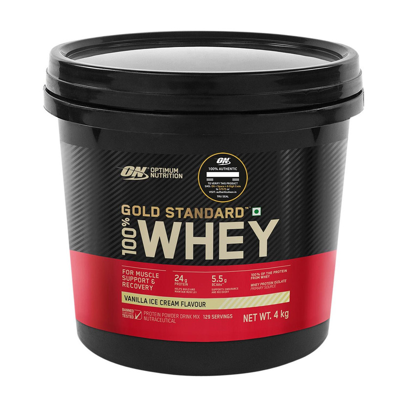 Optimum Optimum Nutrition (ON) Gold Standard 100% Whey Protein Powder - Primary Source Isolate Whey Protein(4 kg, Vanilla Ice Cream) - Flipkart Deal