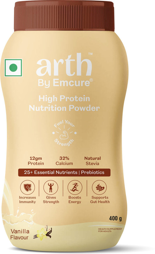 Arth Arth High Protein Nutrition Powder 400g Protein Blends(400 g, Vanilla) - Flipkart Deal