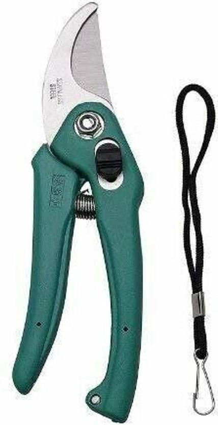 ALLTACK IN Garden Plant Branch Scissors Flower Cutting Cutter Pruning Bypass Secateurs Trimmer Carbon Steel Blade with Lock Set of 1 Pruning Bypass Secateurs Trimmer Carbon Steel Blade Anvil Pruner(Manual)