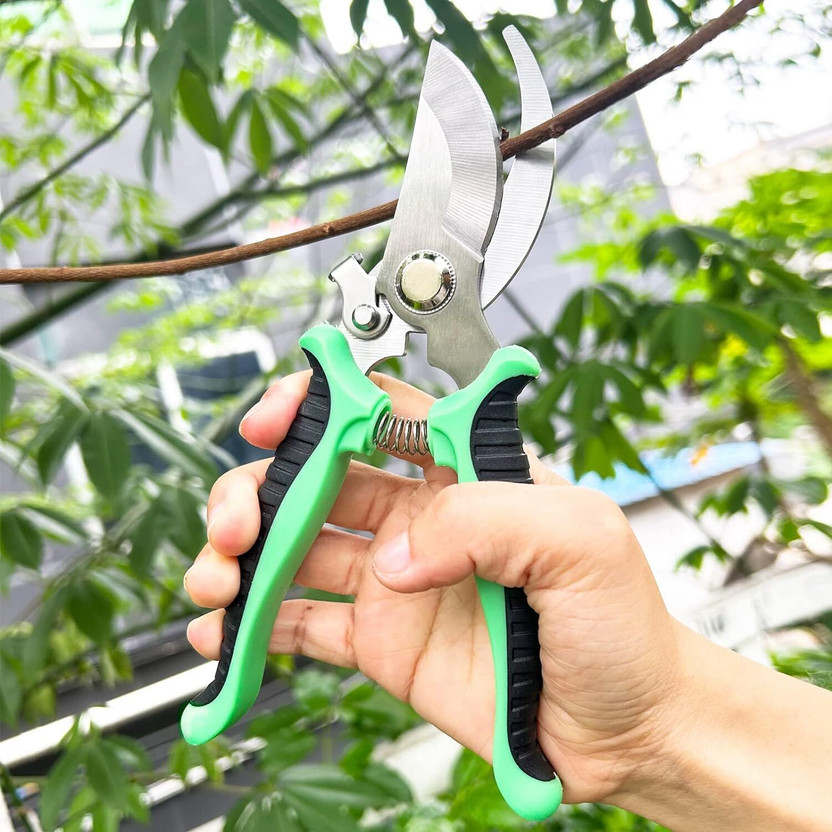 Vrundavan Vrundavan Care Garden Shears, Non-Slip Scissors with Locking Handle Plant Cutter For Home Gardening Scissors, Plant Branch Cutter For Tree Bypass Pruner(Manual) - Flipkart Deal