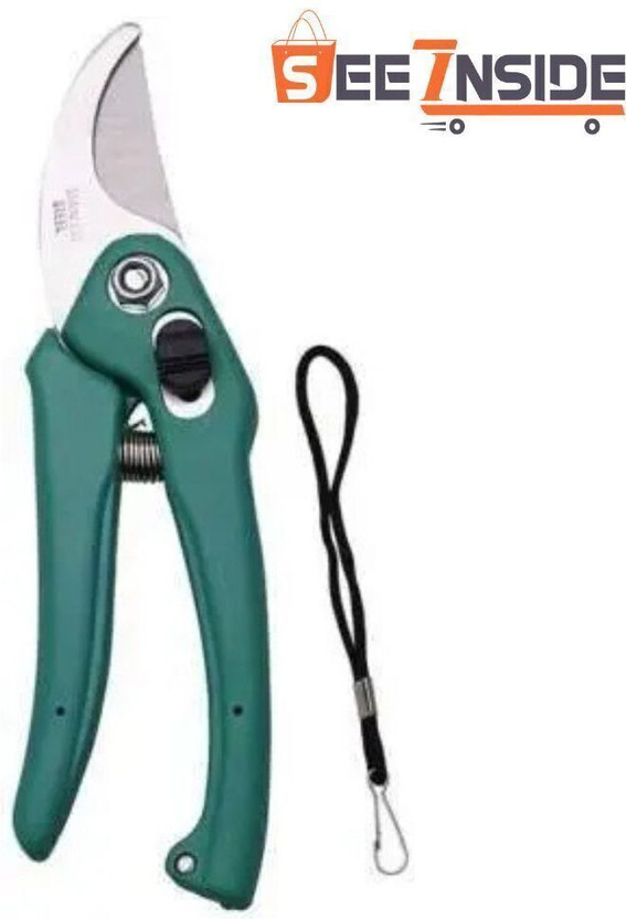 SEE INSIDE Garden Plant Branch Shears Pruners Scissor Pruning Shear Cutter with Safety Garden Plant Branch Scissors Flower Cutting Cutter Pruning Shear Bypass Pruner(Cordless)