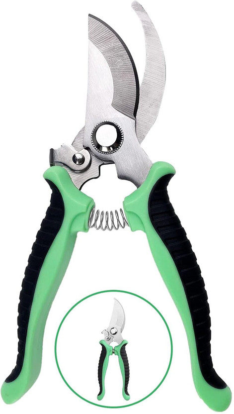 Nathgra Garden Shears, Non-Slip Scissors with Locking Handle Plant Cutter For Home Gardening Scissors, Plant Branch Cutter For Tree Bypass Pruner(Manual)