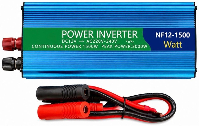 EASTRA High Quality NF12-1500 1500W Power Inverter, 12V DC to 220V–240V AC 1500 Watts Computer PSU with 2 SATA Cables(Metallic Blue)