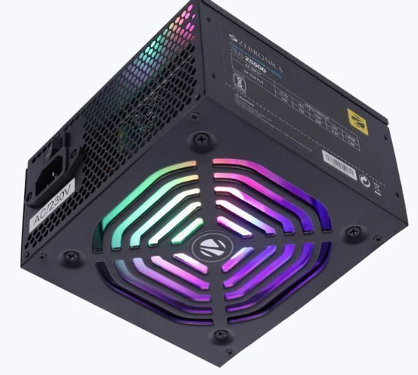 ZEBRONICS Zeb-ZS 500 0 Watts Gaming PSU with 0 SATA Cables(Black)