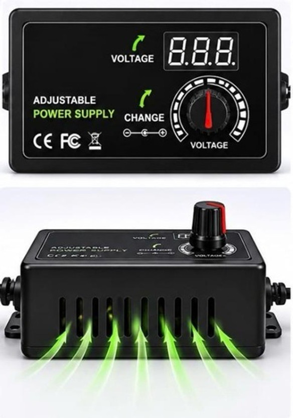 EASTRA Original 3V-12V 5A 60W Adjustable Power Supply 60 Watts Server PSU with 0 SATA Cables(Black)