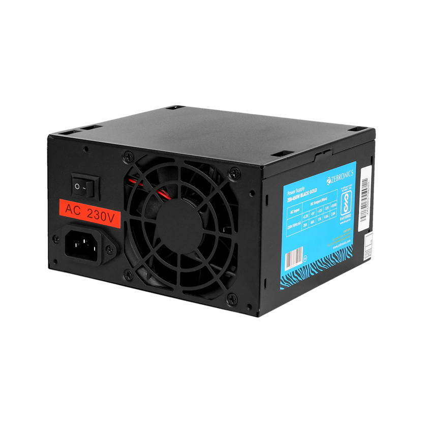 ZEBRONICS Zeb-450W (Black Gold) 450 Watts Computer PSU with 3 SATA Cables(Black Gold)