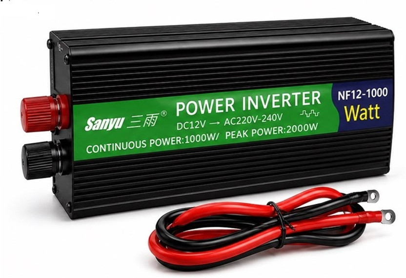 SG Flash Original 1000W Power Inverter, DC 12V to AC 220–240V 1000 Watts Computer PSU with 2 SATA Cables(Black)