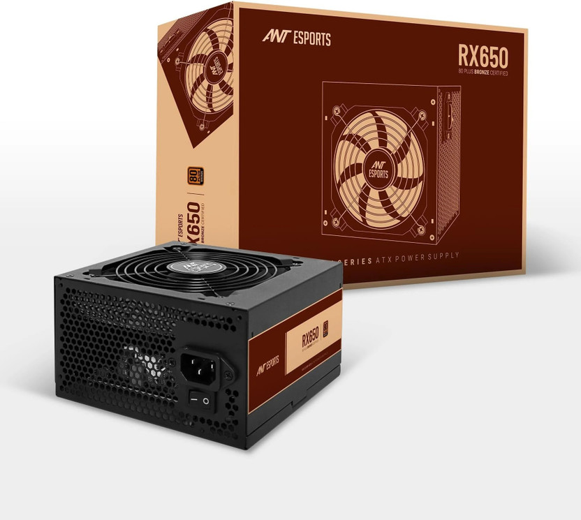 Ant 650 Watt Power Supply/PSU for PC with Smooth & Silent 120mm Fan 650 Watts Gaming PSU with 4 SATA Cables(Black)