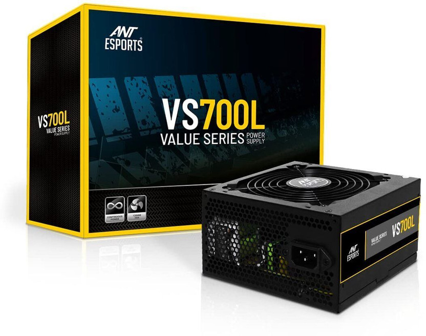 Ant Esports VS700L 700 Watts Computer PSU with 6 SATA Cables(Black)