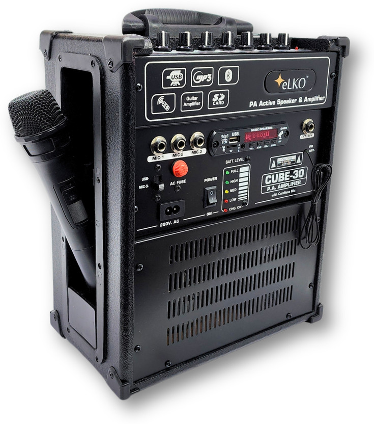 ELKO ™eLKO™C-30 Guitar Amplifier| Karaoke|Bluetooth| Portable Mic Amplifier with U.H.F Wireless Mic Indoor, Outdoor PA System(40 W)