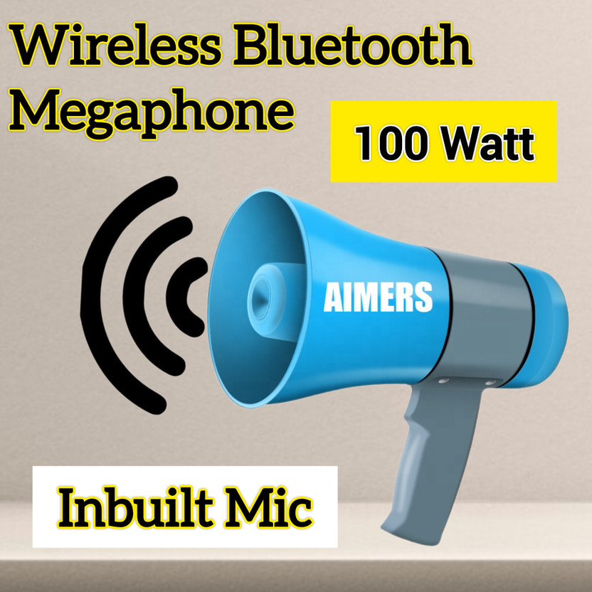 AIMERS 100W Megaphone LoudSpeaker Recording USB & SDCard Support Indoor, Outdoor PA System(100 W)