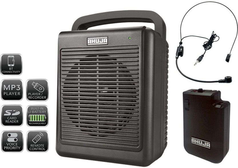Ahuja WP-225L Portable Speaker bletooth, Recording, USB & wireless head/collar mic Indoor, Outdoor PA System(20 W)