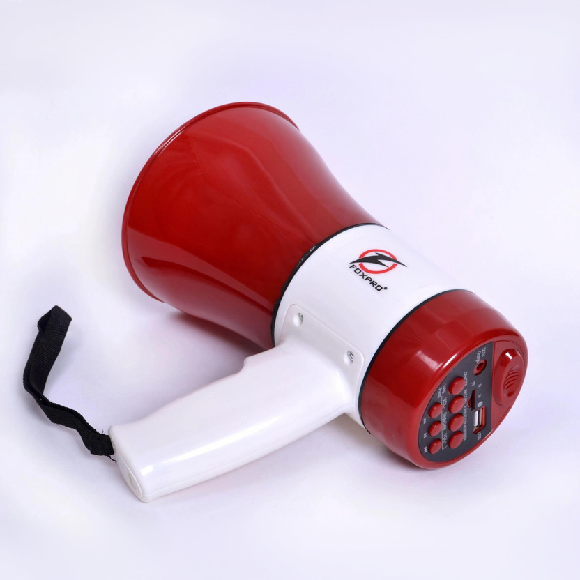 Foxpro Speaker 30 Watts Handheld Megaphone with Recorder; Talk Record Play Siren Music and Tour Guide Megaphone Loud Speaker Trumpets Recording Speaker Horn with USB & SD Card Port for Announcing FP-556 BT Outdoor PA System(30 W)