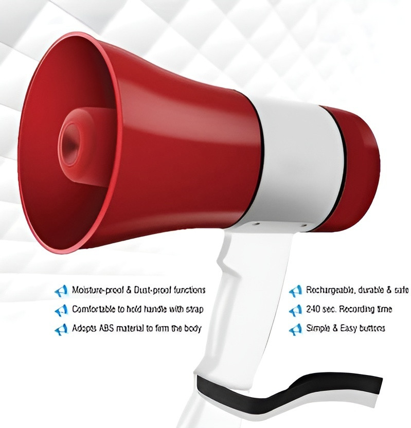 SACRO Handheld Megaphone with Siren, Microphone & Rechargeable for Outdoor EventsA7 Megaphone Portable Megaphone Siren Loudspeaker Function &Long Battery BackupQ7 Outdoor PA System(500 W)