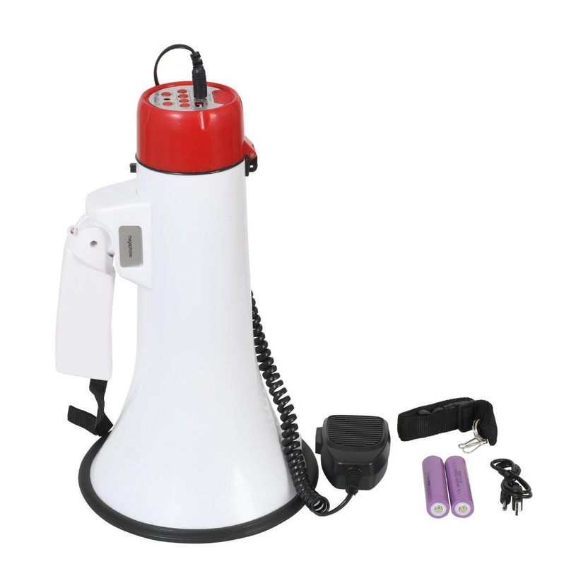 KH 50 Watts Handheld Megaphone with Recorder Bluetooth USB and Memory Card Input for Announcing; Talk; Record; Play; Siren; Music with Battery and Charger Megaphone Speaker PA Bullhorn Indoor, Outdoor PA System 50 Watts Handheld Megaphone with Recorder Bluetooth USB and Memory Card Input for Announc